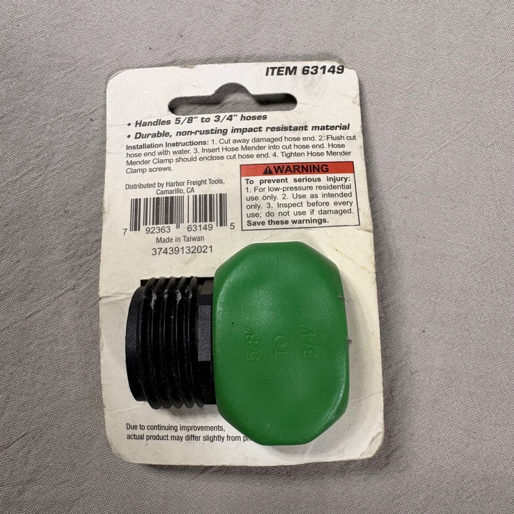 Greenwood 5/8" to 3/4" Male Hose Mender Garden Hose Repair Kit Item 63149 NEW - Picture 2 of 2